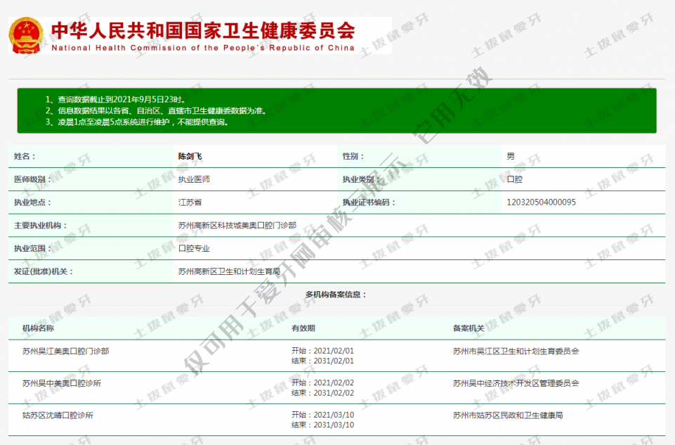 陈剑飞执业信息